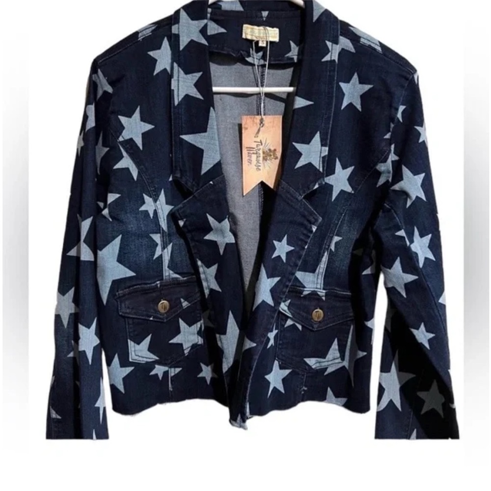🔥 HOT SALE 🔥 Super Star Patterned Denim Jacket NWT